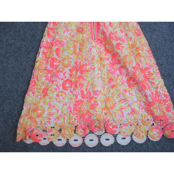 Lilly Pulitzer Dress Womens 4 Multicolor Floral Strapless Lace Fit & Flare Short - Picture 12 of 15
